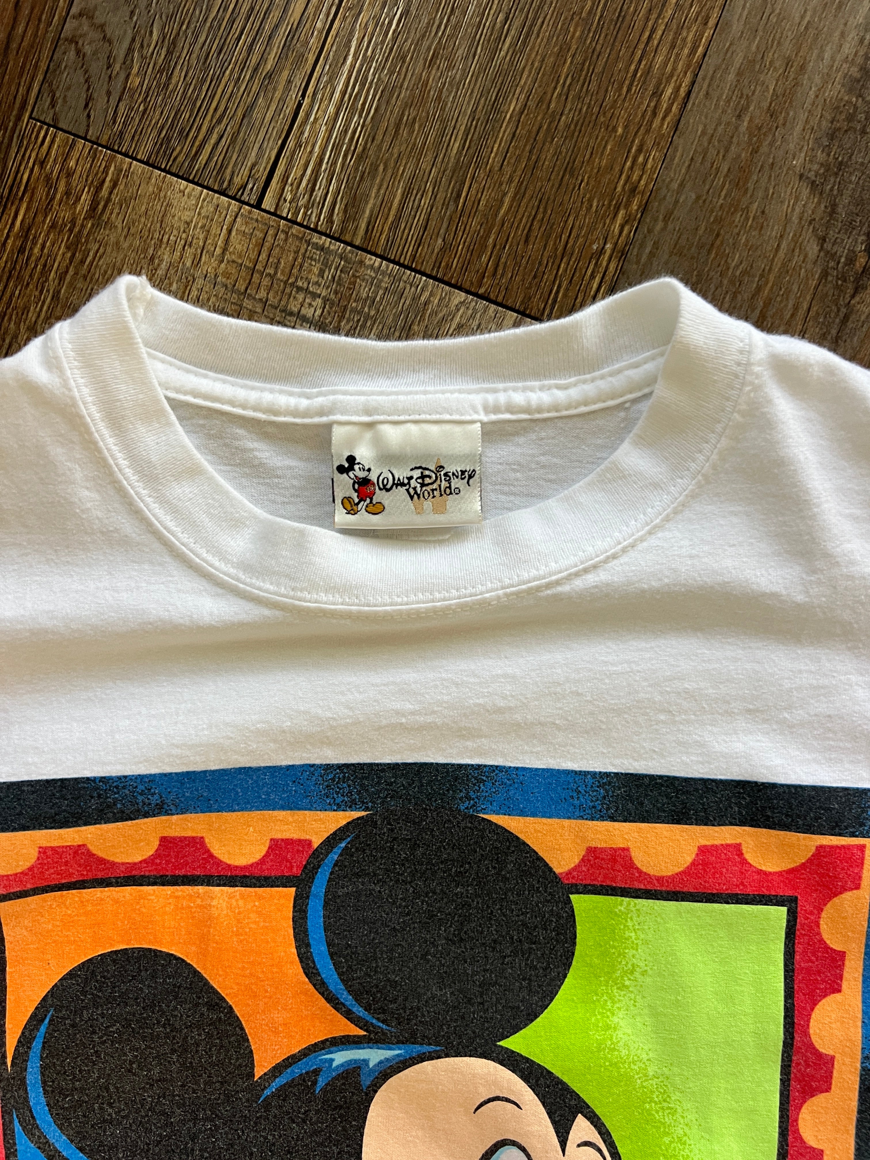 1262 -White Color Block Mickey WDW Shirt - S