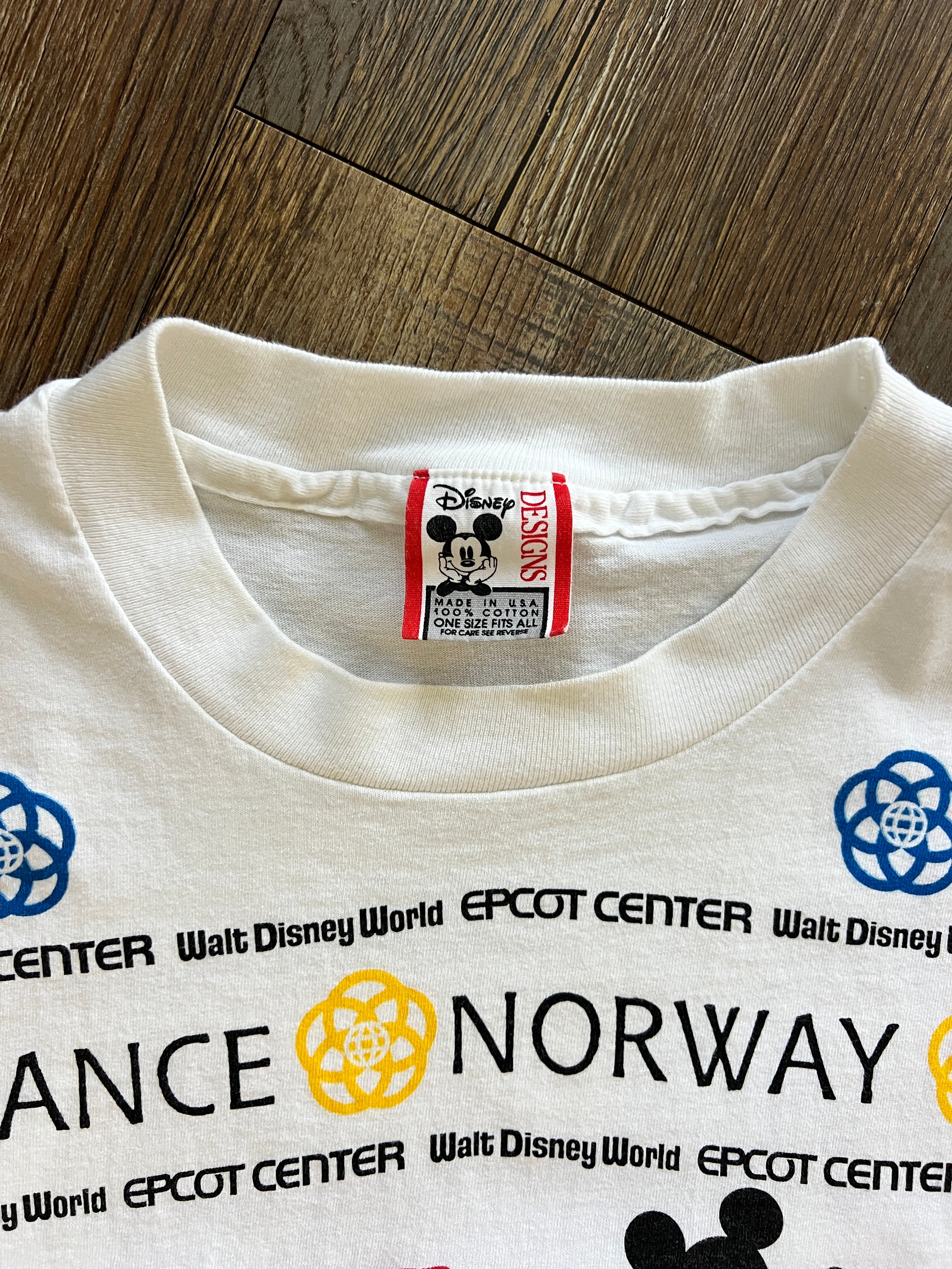 1264 -White EPCOT Country AOP Shirt - OSFA