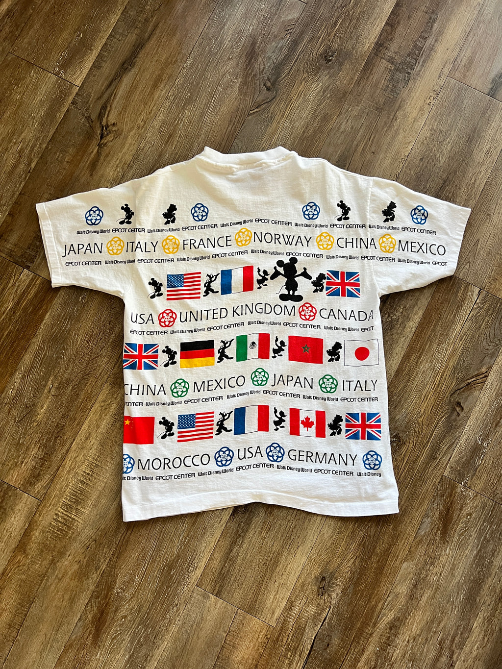 1264 -White EPCOT Country AOP Shirt - OSFA