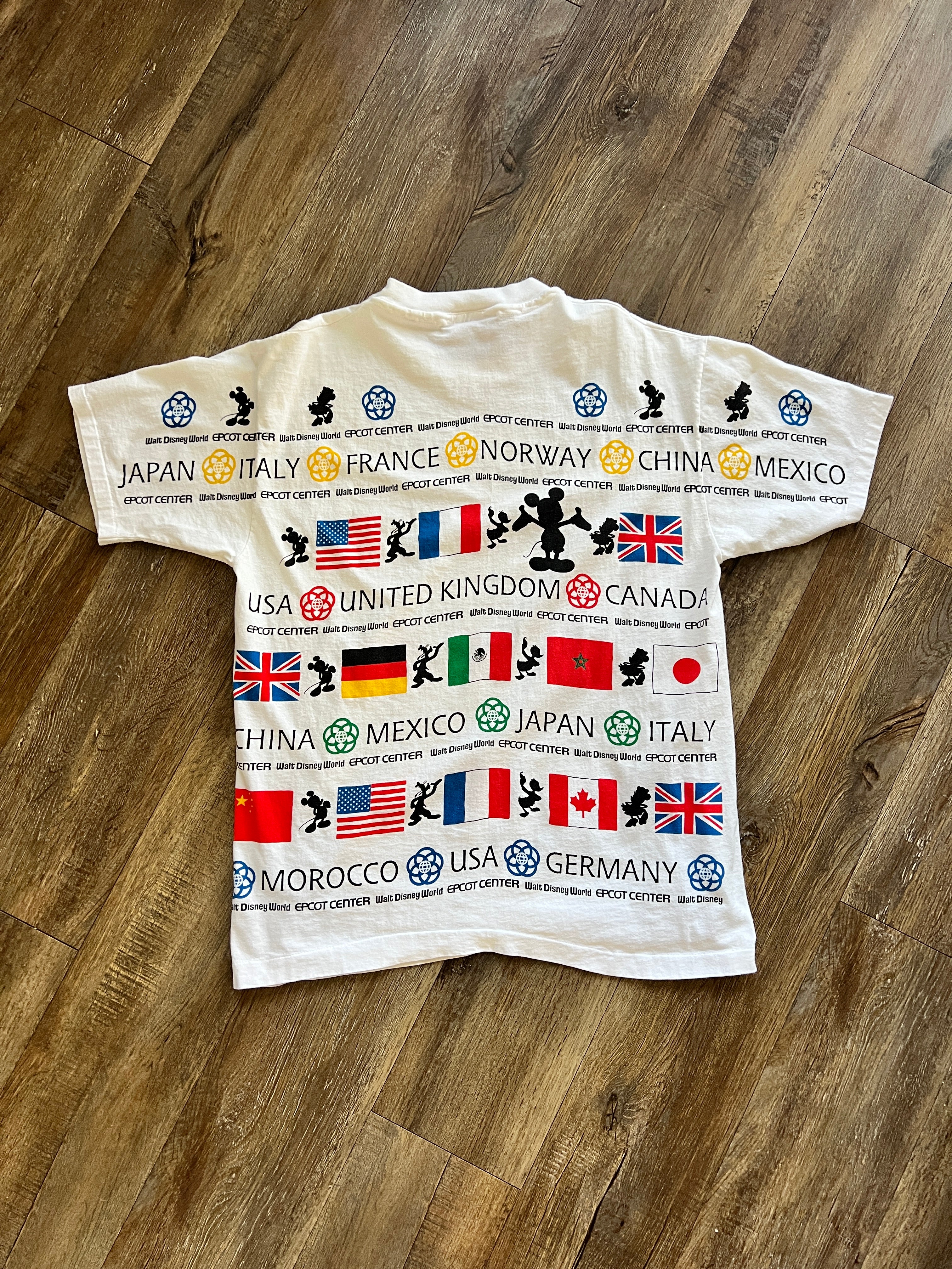 1264 -White EPCOT Country AOP Shirt - OSFA