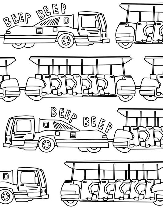 Beep Beep Tram Coloring Page