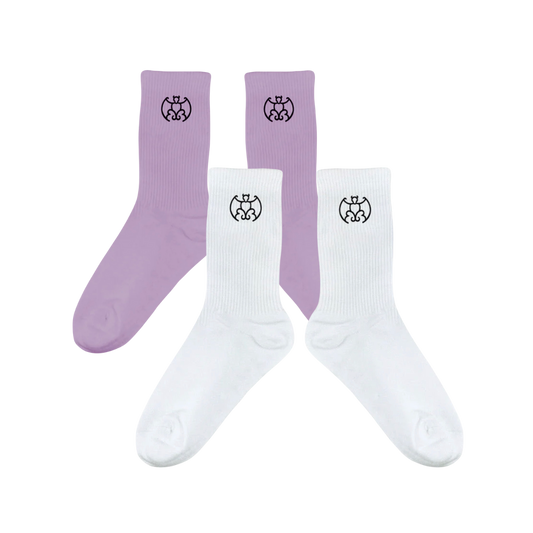 Haunted Mansion Gate Bat Socks Set of Two GHOST & ORCHID