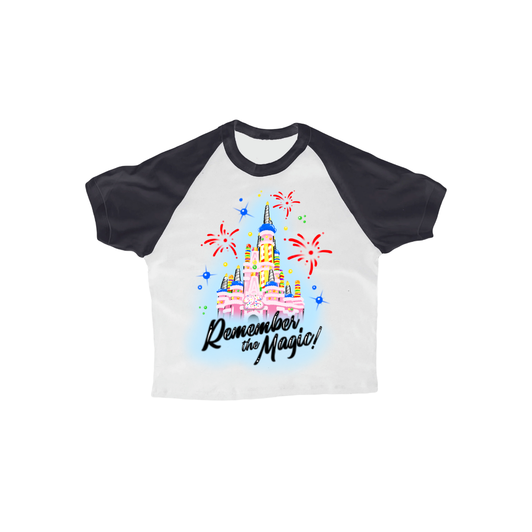 Remember The Magic Baby Raglan Crop